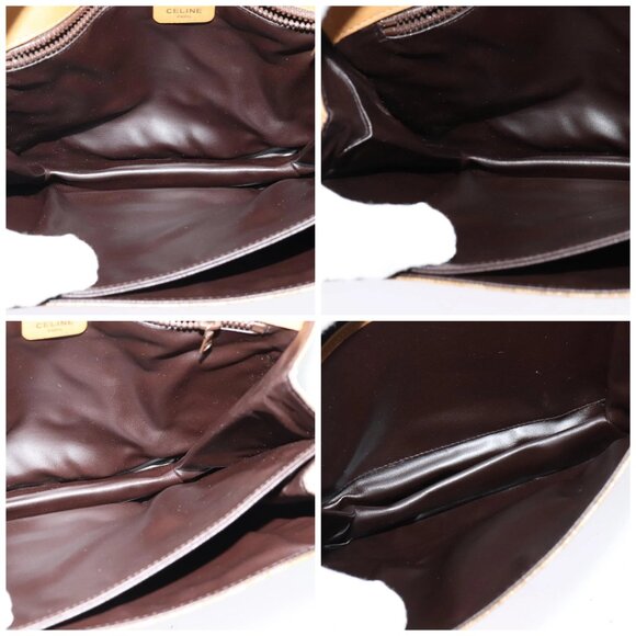 CELINE Macadam Canvas Shoulder Bag PVC Beige Gold Auth sw637 - Picture 16 of 16